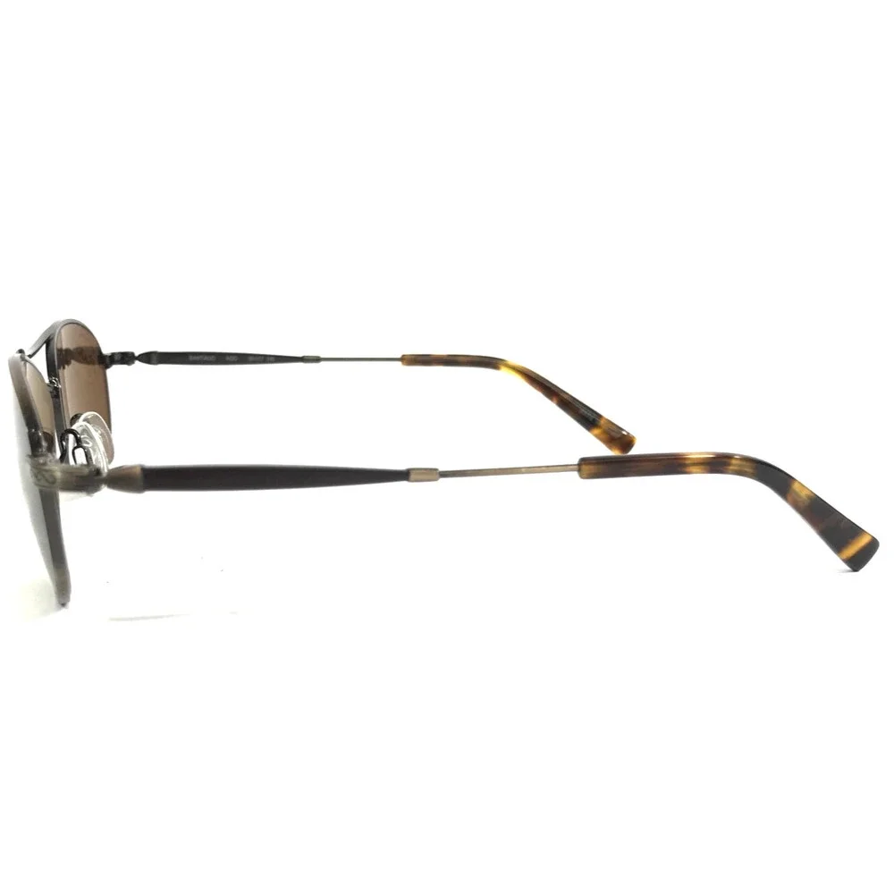 Reptile Sunglasses SANTIAGO AGO Gold Brown Oval Frames w/ Brown Polarized Lenses